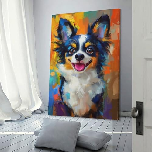 Portrait de chihuahua sur toile premium art mural vibrant salon 16x24