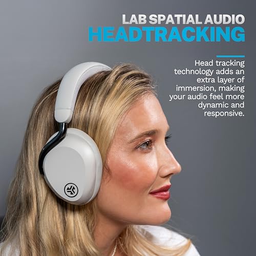 Image of JLab, Epic Lux Lab Edition, Wireless Over Ear Headphones, Active Noise Cancelling, Hi-Res Audio, Cloud White