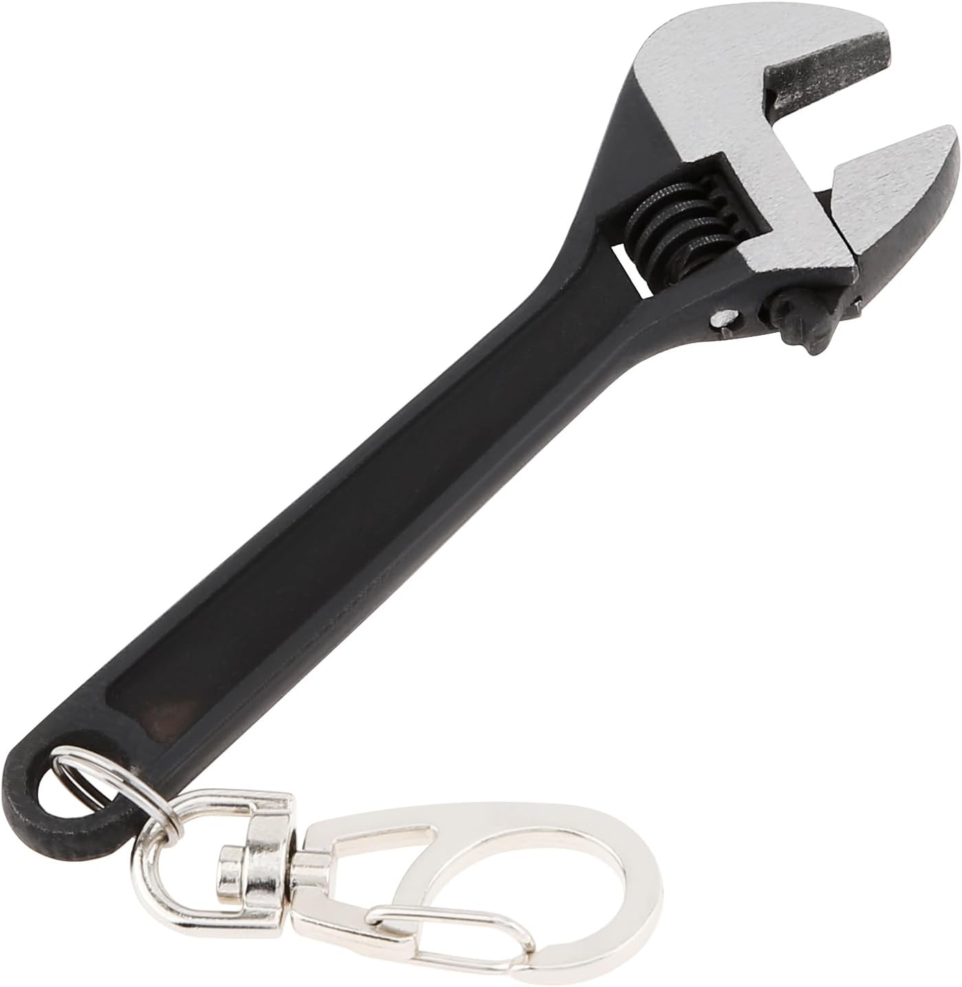OriGlam Mini Wrench Tool Keychain, Spanner Keyring Pendant, Keychain Creative Mini Adjustable Wrench Key Chain (Black)