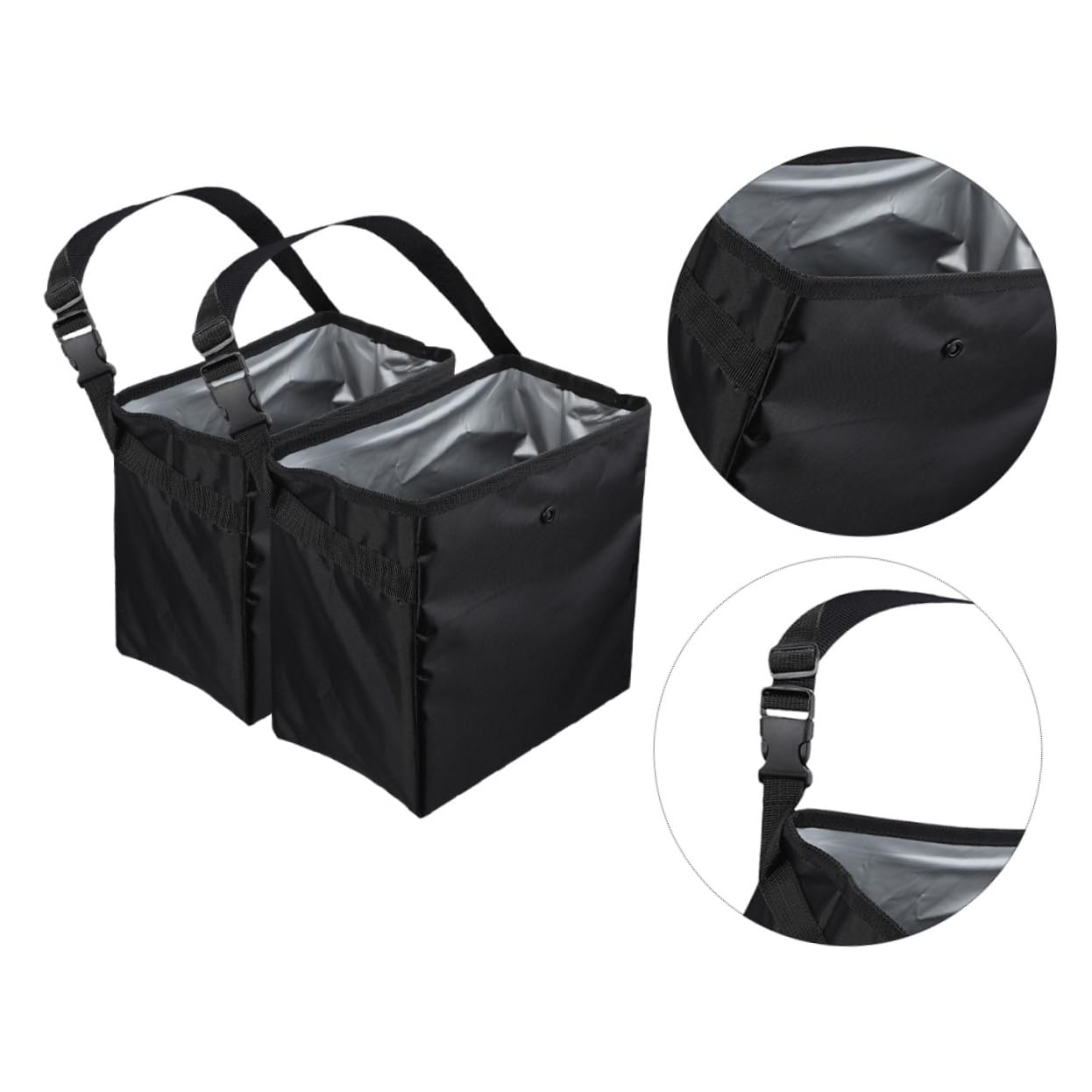 Alipis Auto Müllbehälter 8, 5l 2 Stück aus Nylon und Pvc Schwarz | Reisen und Camping, Multifunktionale Aufbewahrungsbox für Werkzeug und Spielzeug, Tragbar und Leicht