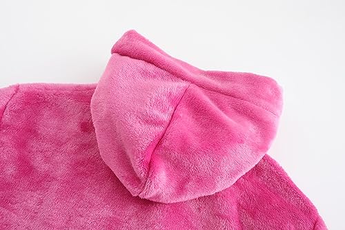Image of Girls Fleece Robe Boys Hooded Bathrobe Soft Flannel Robe For Kids