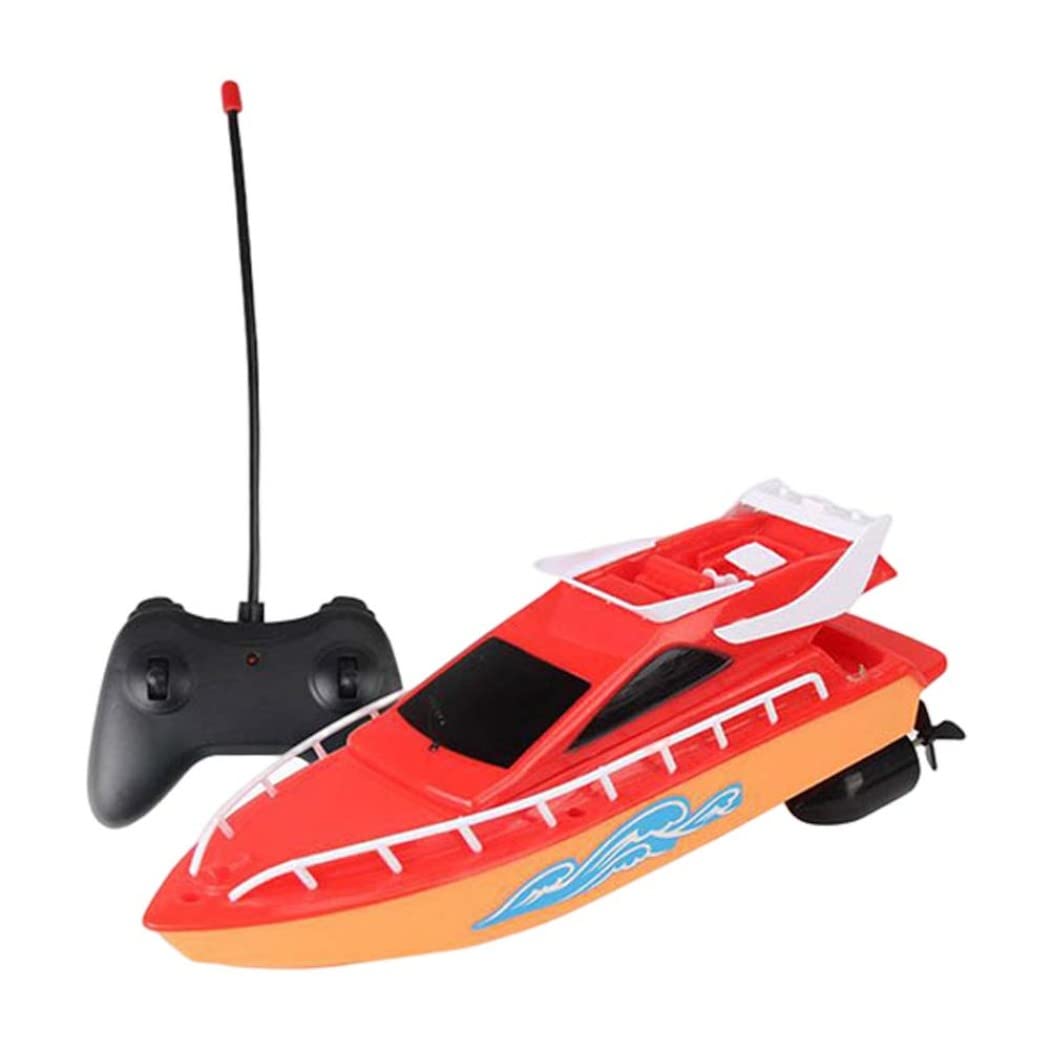 Barco RC de Carreras a Prueba de Agua Mini Juguete electrónico con Control Remoto - Barco RC para niños (sin batería), Rojo
