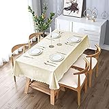 ★ 【Diseño】 Mantel de color amarillo claro con estampado floral, simple y elegante, puede agregar un poco de moda a su hogar o restaurante. Apto para decorar mesa en todas las ocasiones.