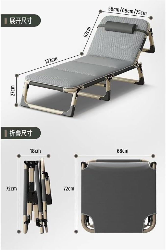 Folding Bed Single Nap Bed Office Nap Gods Recliner Portable Household Hospital Beds(75cm)