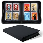 WITHYU Toploader Binder | 4 Pocket Top Loader Binder, Zippered, Holds 128 Toploaders | Side-Loading Card Album for TCG, MTG & Sports Collection (Black)