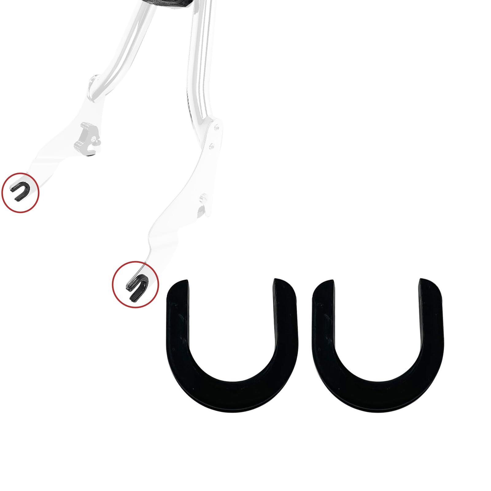 Sissy Bar Luggage Rack Backrest Side Plate Mounting Bracket Grommet Bushing Kit for Harley Touring Road Glide Street Glide Road King Electra Glide Fat Boy Softail Dyna Sportster 883 1200