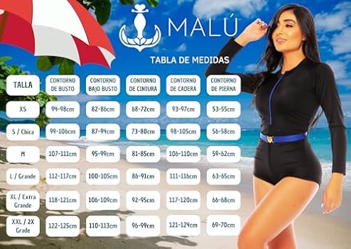 MALÚ Traje de Baño Manga Larga con Faja Colombiana - Cuello