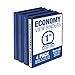 Samsill Economy 3 Ring View Binder, 1 Inch Round Ring – Holds 225 Sheets, PVC-Free / Non-Stick Customizable  Cover, Dark Blue, 4 Pack