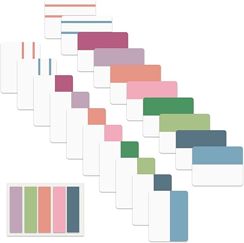 ELII 500 pestañas adhesivas para libros, pestañas de índice adhesivas de 2 pulgadas, marcadores de página de colores, etiquetas reposicionables,