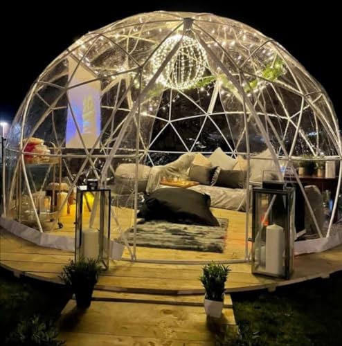 SIERINO 12 ft Gewächshaus Gartenkuppel Iglu – Garten Bubble Zelt Geodätische Kuppel mit PVC-Abdeckung Anlehnen an Gewächshaus mit Tür und Fenstern für Sunbubble, Hinterhof, Outdoor, Party