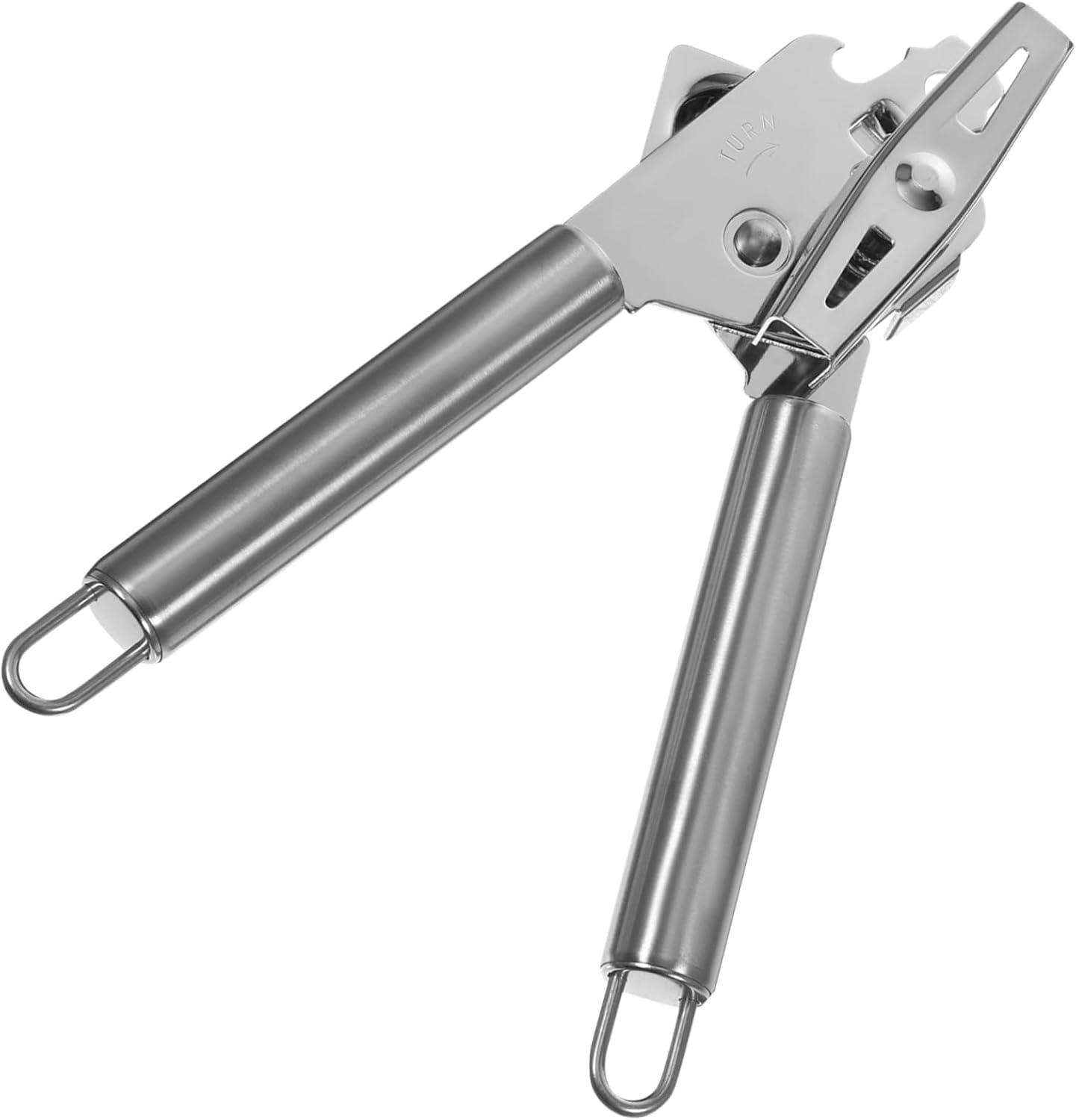 Stainless Steel Can Opener Manual Lid Opener Knob for Easy Turning Crank Can Punch Kitchen Gadget Left Handed Lid Lifter Gripper