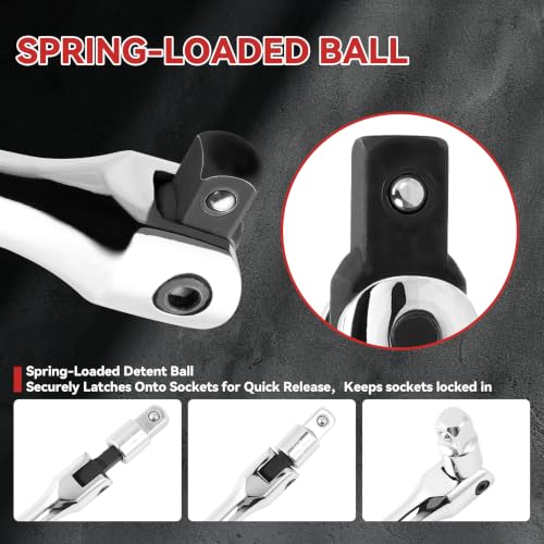 Image of 10PC Breaker Bar Set, Dual-end 3 Extension Bars, 3 /8 inch, 1 /2 inch 1 /4 inch Drive | 3 /8 inch, 1 /2 inch and 1 /4 inch Drive, 180 Rotatable Head, 6'', 10'', 15'' Length, 3 Extension Bars, Organizer Case