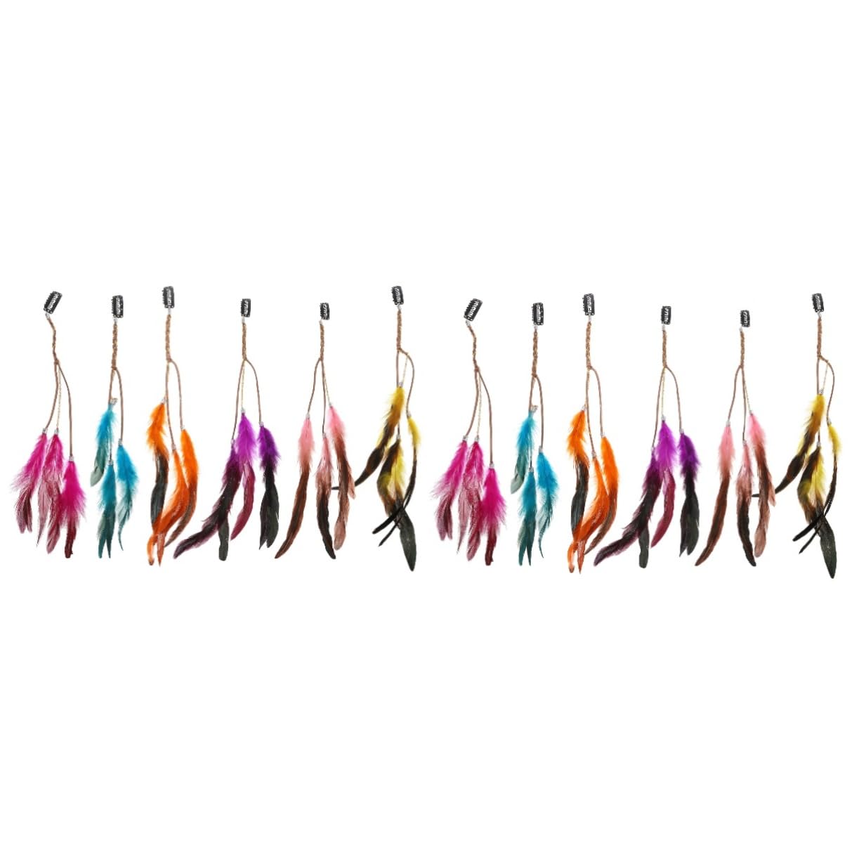 minkissy12 Pcs Hairpin Grizzly Hair Extensions Real Extensions Clip in Extensions Hair Kit Clip in Hair European and American Extend Animal