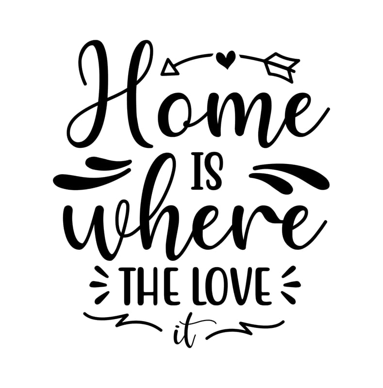 Poster A2 sur toile Home Is Where The Love It tableau mural de citation inspirante
