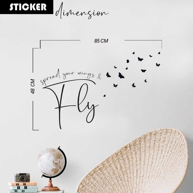 Image of Kotart - Butterfly Printed Vinyl Wall Stickers for Living Room Bedroom Kids Room Balcony and Office Wall