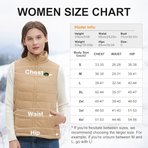 Chaleco térmico para mujer KOVNLO con controlador inteligente 5 en 1 sin batería 6