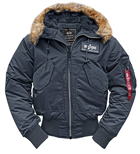 Alpha Ind. - Chaqueta - Chaqueta - Liso - Manga Larga - para Hombre Rep.-Blue S