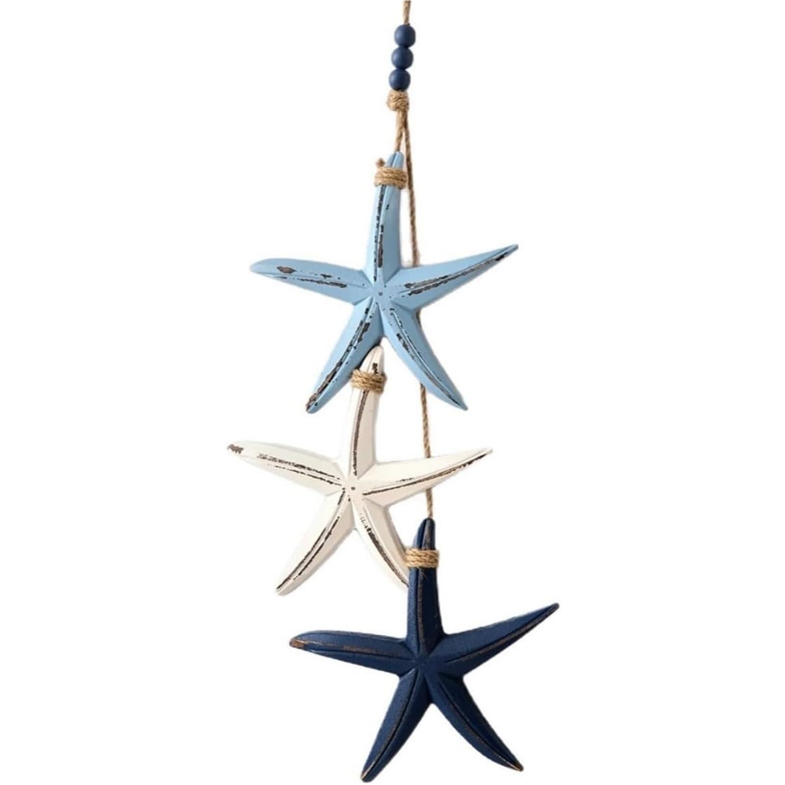 ANQKYO Lighted Wooden Starfish & Fish Hanging Decor Lighted Wooden Fish & Starfish Wall Decor, Beachy With Warm LEDs, Coastal Nautical Hanging For Bathroom