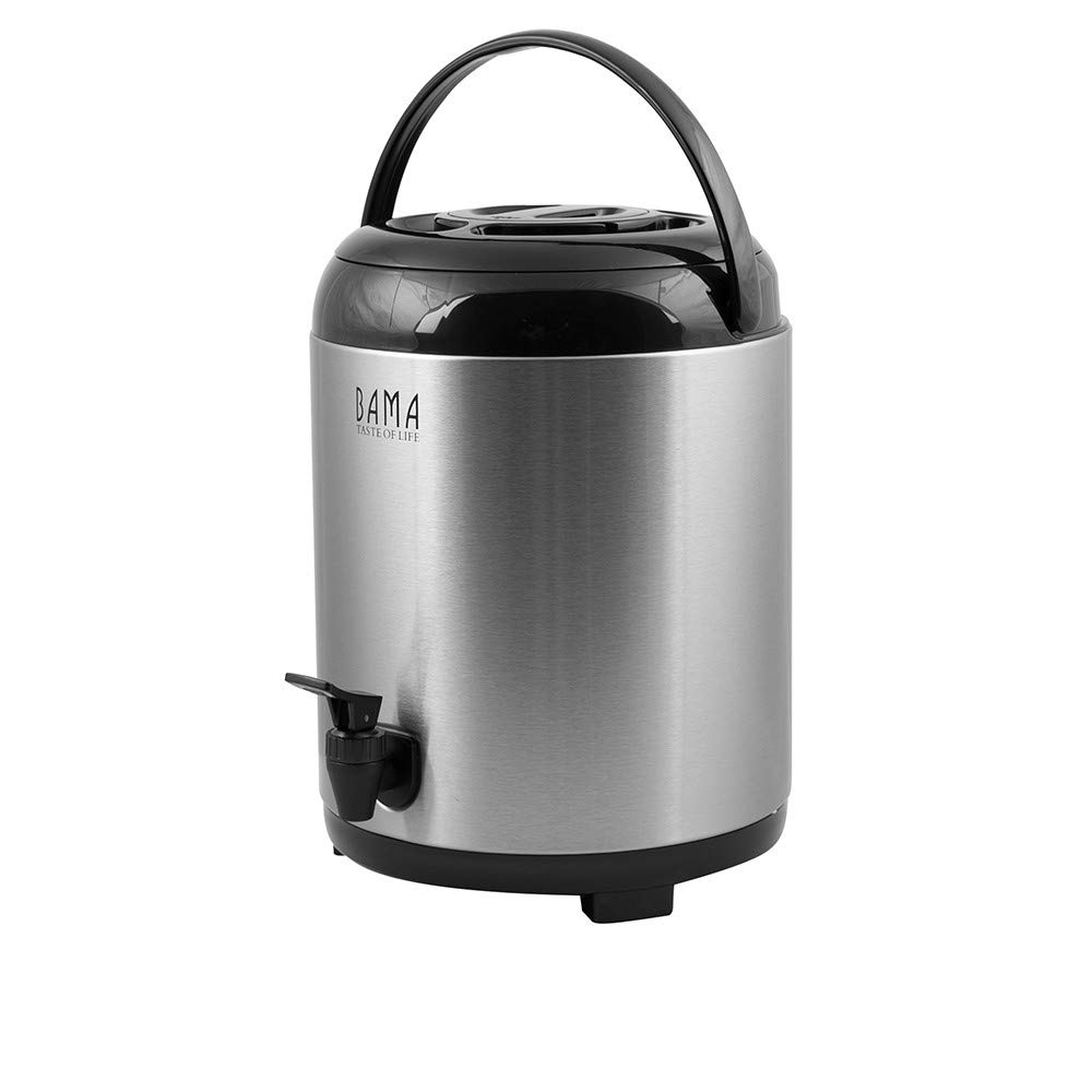 Bama Conterneur Isotherme avec Robinet 10L Portable Inox pour boissoins chaud ou froid Conservation 6h chaud, 8h froid