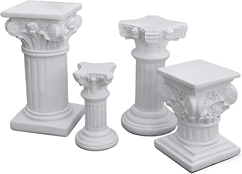 Miniatura 7 de Estatua de resina de columnas griegas  Columna griega del pilar romano  Decoración de mesa de columna romana blanca, figura de resina para boda,