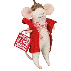 Primitives by Kathy Box 450 inch Tall Sign Mouse Wine Cmas