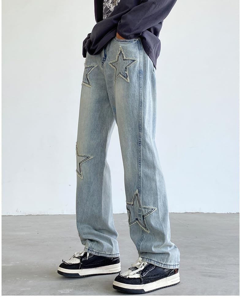 Y2K Baggy Jeans Grunge Goth Emo Cargo Pants Star Patchwork Fairycore Demin Cloting Jogger Hiphop Tripp Streetwear2