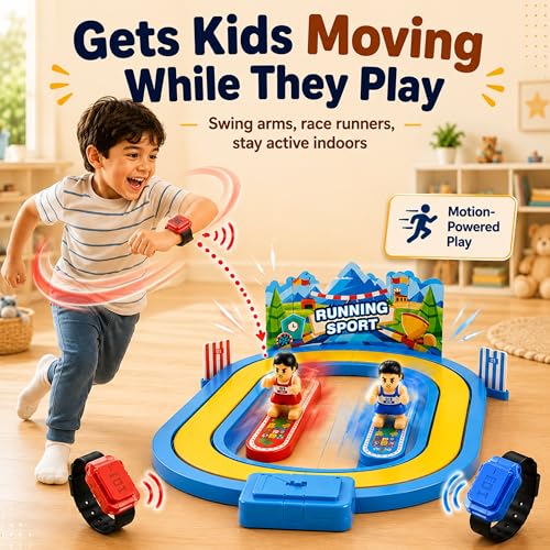 Image of Homero Wireless Motion Sensor Racing Game Toy Set | Gesture Control Running Track Board Game for Kids | 2 Player Interactive Sensor Race Game with Wristband | Birthday Gift for Boys & Girls