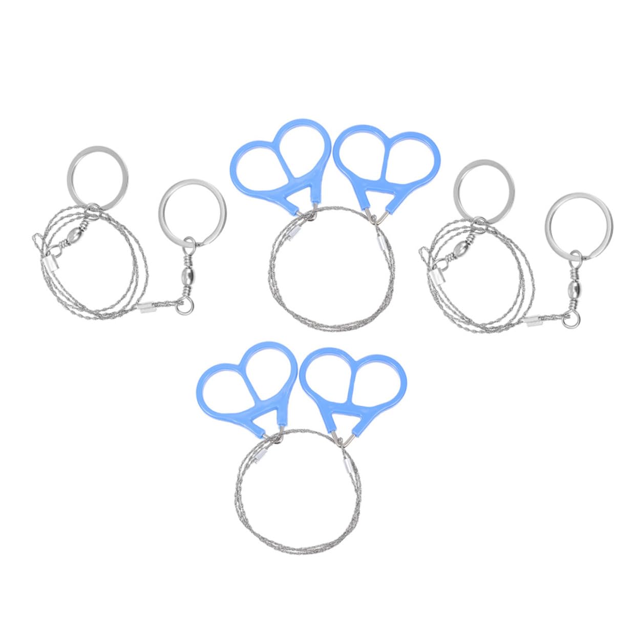 Mipcase 4 Pack Stainless Steel Chain Saws Ring Design Non-slip Grip Lightweight for Quick Wood Cutting for Emergencies