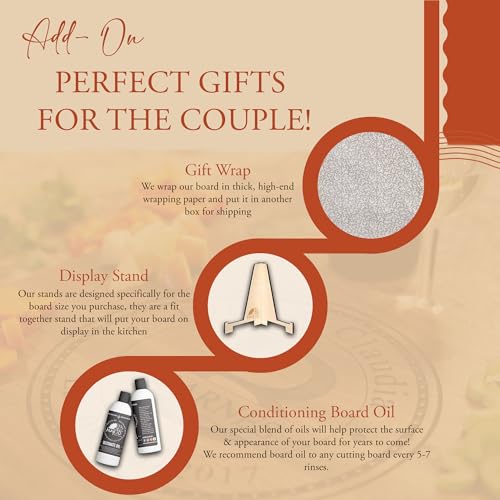 Tabla de cortar personalizada para parejas comprometidas – Regalos de Navidad personalizados y prácticos miniatura 2