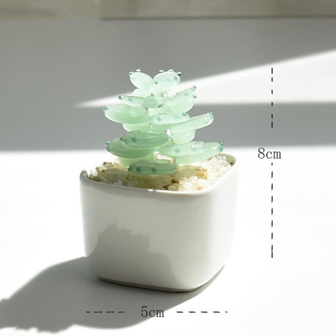 JAnjiaLxY 手作り吹きガラスクリスタルサボテン サボテンフィギュア タイプ11 かわいい水晶植物 テーブルデコレーション ク