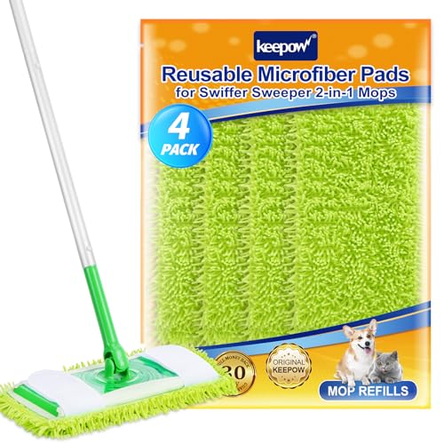 Opiniones de Paños y toallitas para mopas - los más vendidos. 47 KEEPOW Almohadillas Reutilizables para Fregona Swiffer Sweeper, Paños de Microfibra para Barrer En Seco, Repuestos Lavables para Fregona Húmeda para Limpiar Pisos de Madera,...