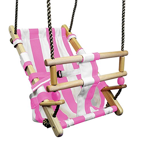 Preisvergleich Produktbild WICKEY Babyschaukel Kapitän Babysitz Schaukelsitz, rosa-weiß
