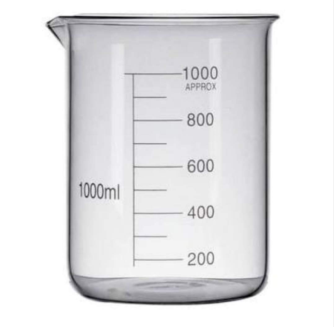 JSI High Quality Borosilicate 3.3 Glass Beakers - 1000 ml with Graduation Marks, Pack of 1