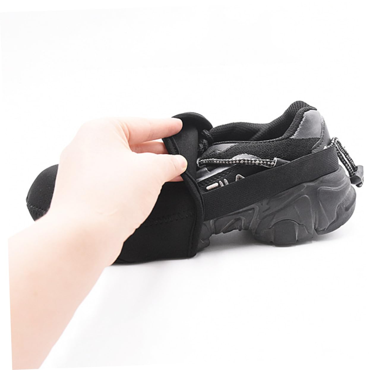 Toyvian Cubrezapatillas de Ciclismo Protector Lana Tobillo Proteger mi Cubierta de Zapato a Prueba de Lluvia en Bicicleta Cubiertas de Zapatos Calientes Sobrecoste Neopreno Negro