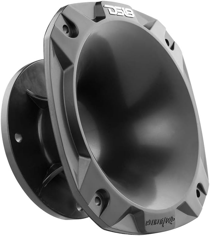 PRO-HP52/BK 2" Exit Horn Waveguide Plastic Horn - 2.6" Depth Shorter Style - Fits Most Bolt on Compression Drivers - UV Resistant - Black Color (Single)