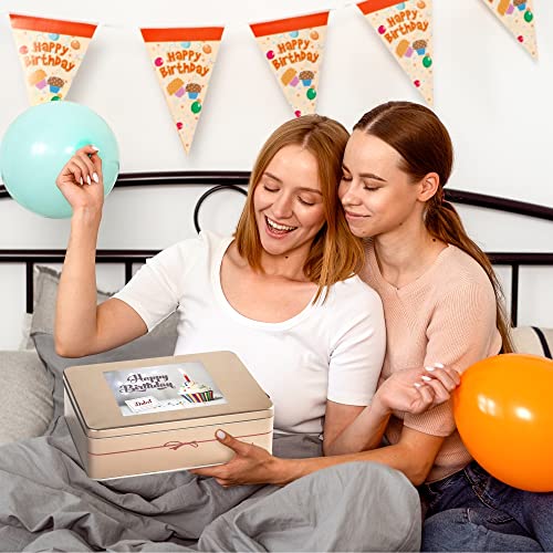 Dulcet Gift Basket Happy Birthday Party Gift Package in Tin with Balloons, Candles -Birthday Cake Great Gift for Men, Women, Him, Her, Mom, Dad, Friends & Family - Image 5