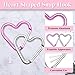 12Pack Heart Shaped Snap Hook Clip Key Holder, Premium Aluminum Keychain Clip, Carabiners Hook Clips with Keyring and Bead Chain, Backpack Clips for Outdoor Hiking Traveling Gift Idea (Pink, Silver)