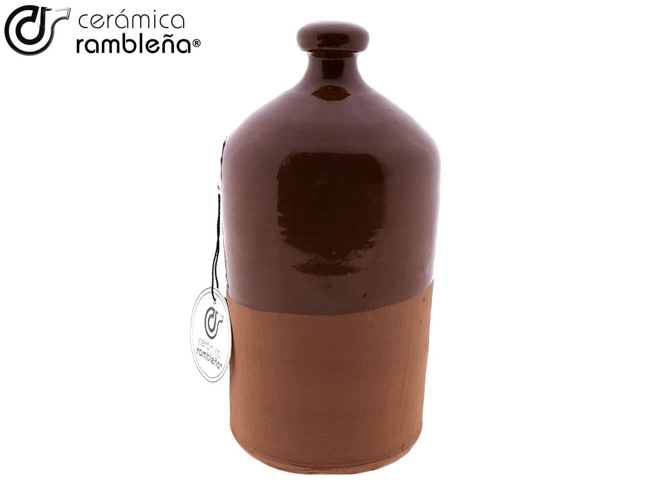 CERÁMICA RAMBLEÑA | Bebedero para mascotas y aves | Barro rojo de La Rambla (Córdoba) | Filo miel | 100% Hecho a mano | 4 litros | ECO
