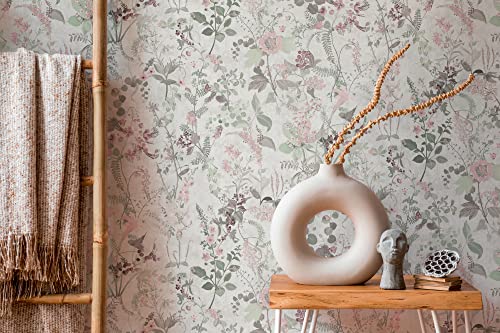 A.S. Création The Bos 388251 Non-Woven Wallpaper Country House Jungle Wallpaper 10.05 m x 0.53 White/Green/Made in Germany Pink - Image 3