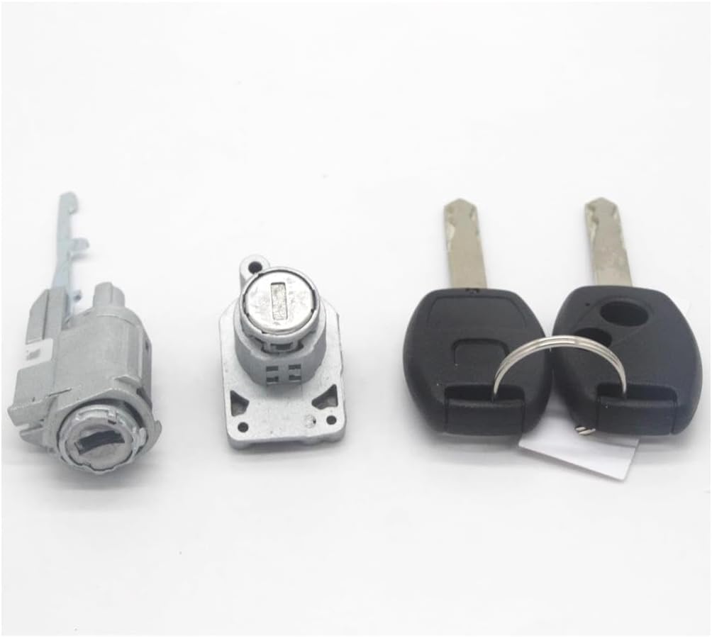Complete Lock Set Ignition Switch Door Lock Barrel Trans 2 Keys with 46 CHIP for Civic 2006-2008 Car Cylinder Lock Set(Complete Set)