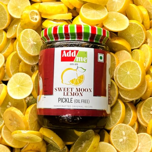 Image of Add me Khatta Meetha Sweet Lime Lemon Pickles Nimbu Ka Achar 600gm No Oil Homemade Recipe & Taste Glass Jar