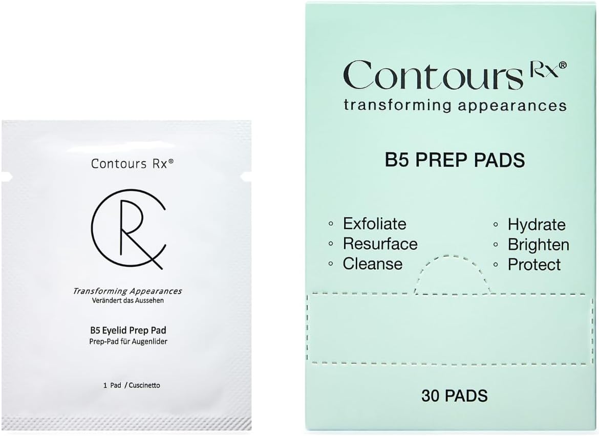 B5 Eyelid Cleansing Pads โ Gentle Exfoliating Wipes for Eyelids, Lips & Nose, Cleanses Oil & Dead Skin, Preps Eyelids for Eyelid Tape, 30 Count