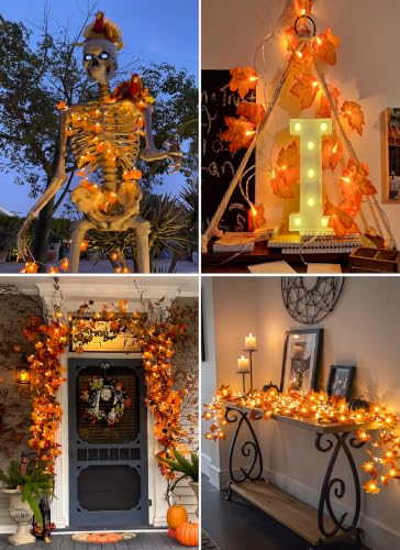 2 Pack Fall Garland with Lights Total 20Ft 40LED Fall Decor - image 4