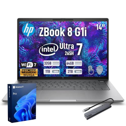 Image of HP ZBook 14 inch FHD+ Intel Core Ultra 7 265H & RTX 500 Ada AI Business Laptop