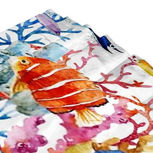 Rideau de douche en polyester de qualité supérieure au motif aquarelle - 4