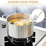APACALI 2 sztuki koszyków do makaronu ze stali nierdzewnej, 14 cm sitko do makaronu z mikroperforowanego drewna z drewnianym uchwytem, kosz na makaron, kratka do makaronu, sitko do makaronu, do kuchni