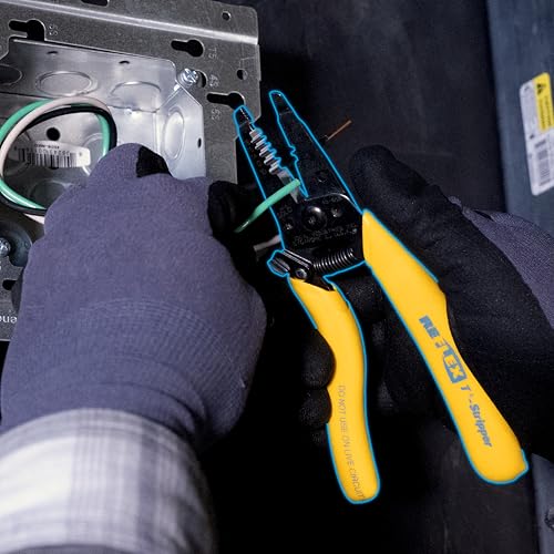 Image of IDEAL Electrical 45-655 Reflex Super T Stripper - 10-18 AWG Solid, 12-20 AWG Stranded, Yellow, Wire Stripper, Plier Nose, Slide Lock, Textured Grips