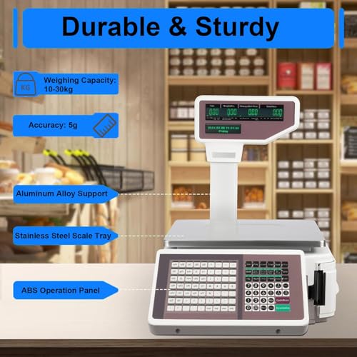 Báscula Comercial 30kg con Impresora y Conexión Ethernet miniatura 5