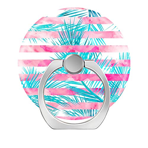 360 Rotation Cell Phone Ring Holder Stand,Finger Ring Grip with Car Mount Hooks for Smartphones and Tablets-Pink Turquoise Palm Tree Watercolor Stripes 360 Rotation Cell Phone Ring Holder Stand,Finger Ring Grip with Car Mount Hooks for Smartphones and Tablets-Pink Turquoise Palm Tree Watercolor Stripes