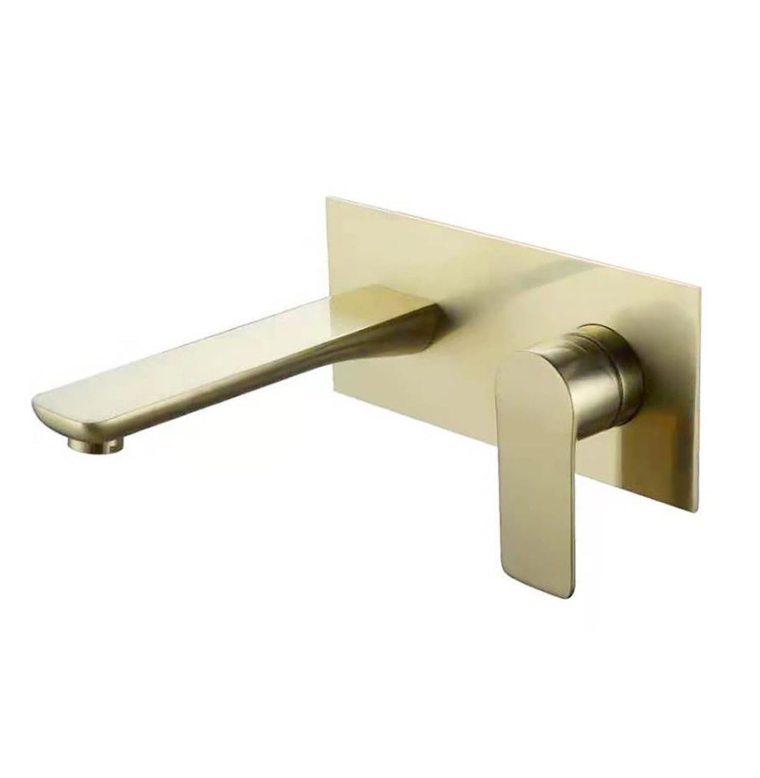 MGNSJGYXN Basin Tap Mixer Wall-Mounted Brushed Gold Square Hot and Cold Wall Mounted Pre-Embedded Wall Concealed Washbasin Basin Faucet Brushed Gold Double Handles